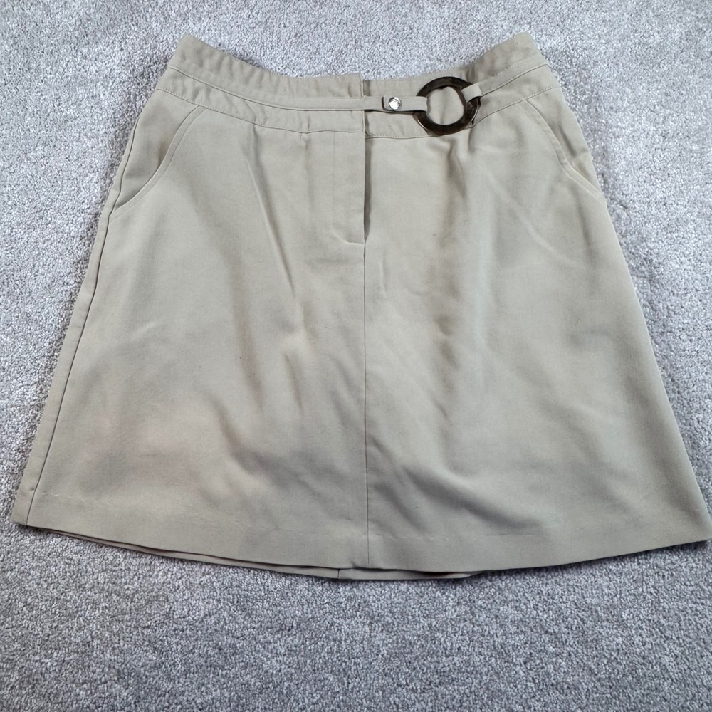 ISISPORT Women Tan Performance Skort Size 6 Golf Tennis Activewear Ring Detail